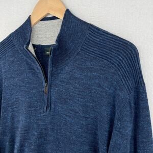 RODD & GUNN Sweater Mens XL Harley Knit Lightweight 1/4 Zip Jumper Pullover Blue